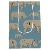 サイイラストレーション模様 ミディアムペーパーバッグ (裏面)