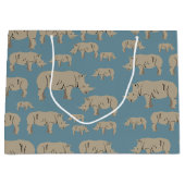 サイイラストレーション模様 ラージペーパーバッグ (正面)