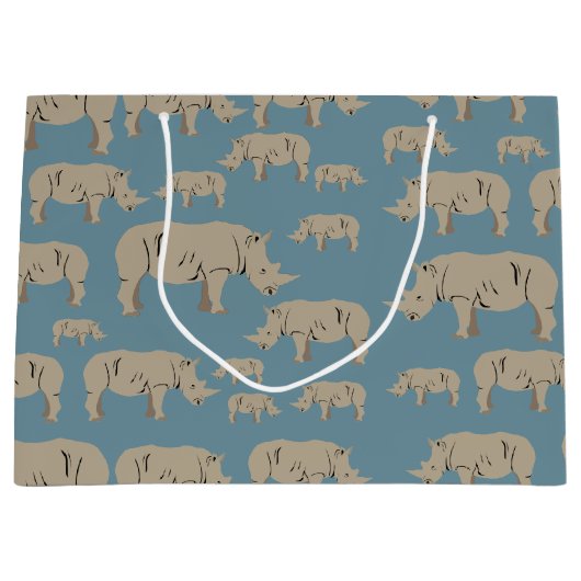 サイイラストレーション模様 ラージペーパーバッグ (正面)