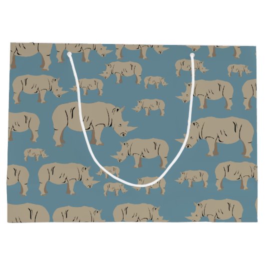 サイイラストレーション模様 ラージペーパーバッグ (裏面)