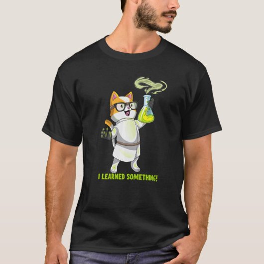 サイエンスキャット 化学 かわいい カチオン ポジティブ 元素 Tシャツ (正面)