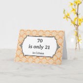 サイエンスジョークで笑ってサッサと70歳の誕生日を祝おう カード (黄色い花)