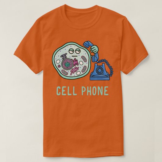 サイエンスジョーク恋人の携帯電話の電話生物学Ch Tシャツ (デザイン正面)