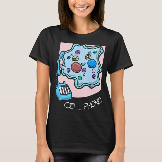 サイエンスジョーク携帯電話生物学Chemi Tシャツ (正面)