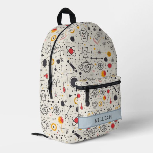 サイエンススケッチI名前をカスタムするキッズ新学期 プリントバックパック (裏面左端)