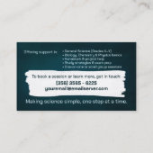 サイエンスチュートリン – 先生チョークイラストレーション 名刺 (裏面)