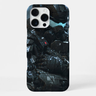 サイエンスフィクションの兵士装甲 夜 雨 暗いコンセプト iPhone 16 PRO MAXケース