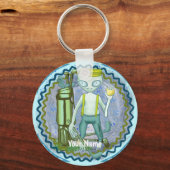 サイエンスフィクションエイリアンゴルフキーチェーン キーホルダー (正面)