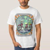サイエンスフィクションエイリアン自転車 Tシャツ (正面)
