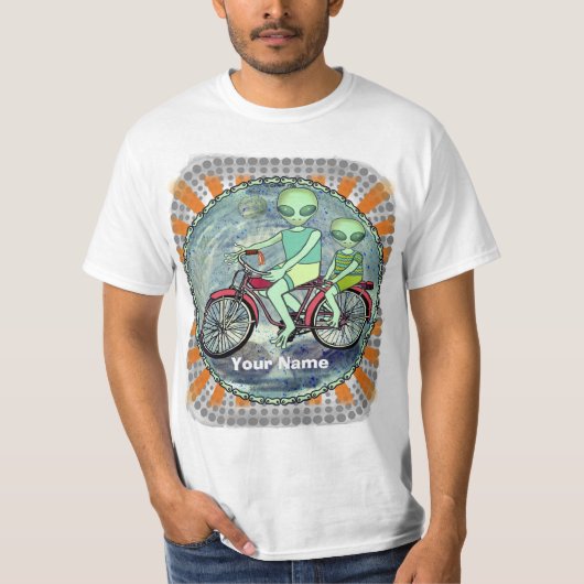サイエンスフィクションエイリアン自転車 Tシャツ (正面)