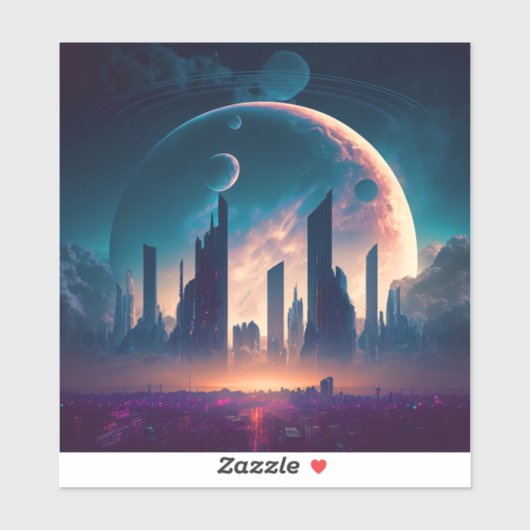 サイエンスフィクションサイバパンク宇宙シティ シール (シート)