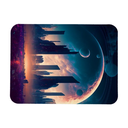 サイエンスフィクションサイバパンク宇宙シティ マグネット (横)