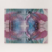 サイエンスフィクションファンタジーバタフライ水反射抽象芸術 ジグソーパズル (横)