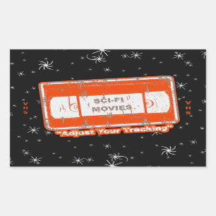 サイエンスフィクションムービー動画カセットのトラッキングの調整 長方形シール