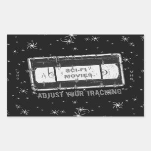 サイエンスフィクションムービー動画カセットのトラッキングGの調整 長方形シール