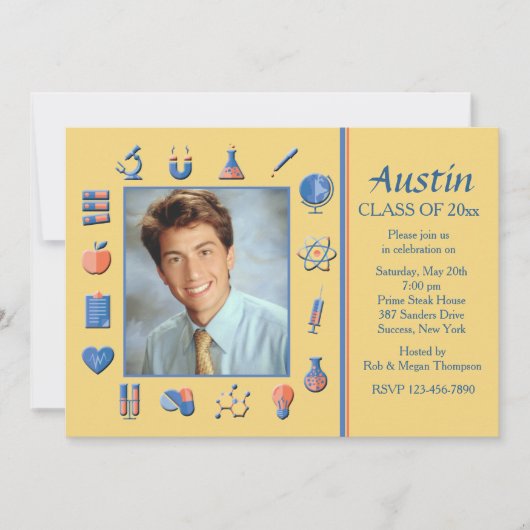 サイエンスフレーム卒業パーティー招待状 招待状 (正面)