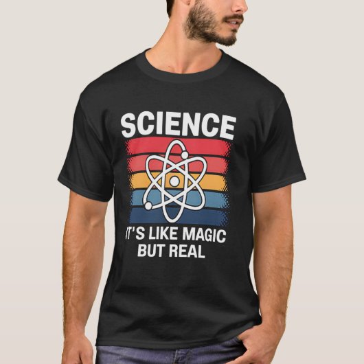 サイエンスラバー 魔術みたいだけど本当だ 原子 科学 Tシャツ (正面)