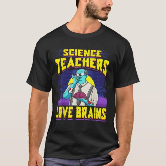 サイエンス先生ブレインズハロウィンゾンビ Tシャツ (正面)