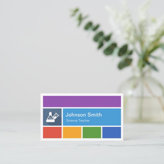 サイエンス先生-クリエイティブモダンメトロスタイル 名刺 (スタンド正面)