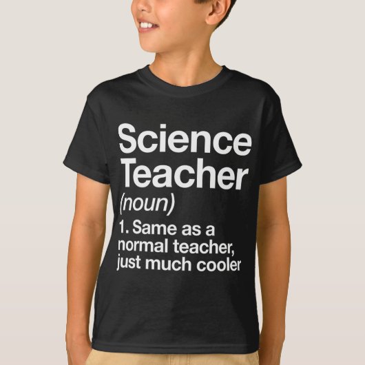 サイエンス教師の定義 おもしろ クールな学校の初日 Tシャツ (正面)