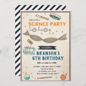 サイエンス誕生日パーティーの招待状 招待状 (正面/裏面)