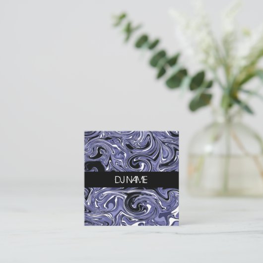 サイカデリック抽象芸術DJビジネスミュージックプロデューサー スクエア名刺 (スタンド正面)