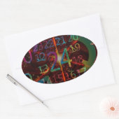 サイカデリック数字パターン、魅惑デザイン 楕円形シール (封筒)