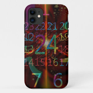 サイカデリック数字パターン、魅惑デザイン iPhone 11 ケース