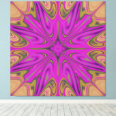 サイカデリック液体カラフル抽象芸術紫オレンジ キャンバスプリント (インサイチュ (ウッドフロア))