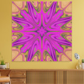 サイカデリック液体カラフル抽象芸術紫オレンジ キャンバスプリント (インサイチュ (リビング))