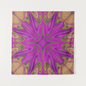 サイカデリック液体カラフル抽象芸術紫オレンジ タペストリー (正面(横))