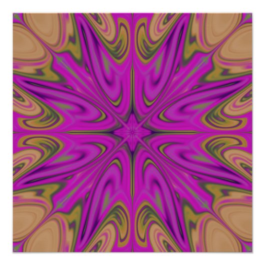 サイカデリック液体カラフル抽象芸術紫オレンジ ポスター (正面)