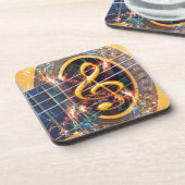 サイカデリック・アコスティックギター音楽シートデザイン コースター (左側)