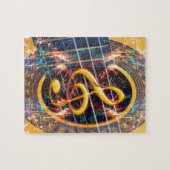 サイカデリック・アコスティックギター音楽シートデザイン ジグソーパズル (横)