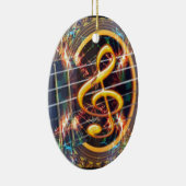 サイカデリック・アコスティックギター音楽シートデザイン セラミックオーナメント (右)