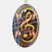 サイカデリック・アコスティックギター音楽シートデザイン セラミックオーナメント (左)