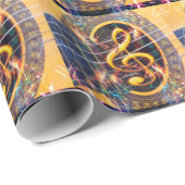 サイカデリック・アコスティックギター音楽シートデザイン ラッピングペーパー (ロールコーナー)