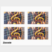 サイカデリック・アコスティックギター音楽シートデザイン 長方形シール (シート)