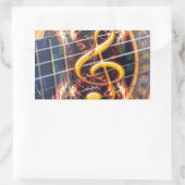 サイカデリック・アコスティックギター音楽シートデザイン 長方形シール (バッグ)