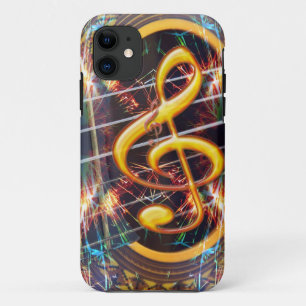 サイカデリック・アコスティックギター音楽シートデザイン iPhone 11 ケース