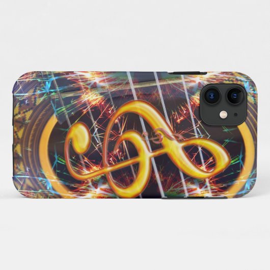 サイカデリック・アコスティックギター音楽シートデザイン Case-Mate iPhoneケース (裏面(横))