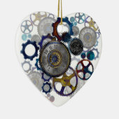 サイカデルのスチームパンクギア、コグ、時計の顔ギフト セラミックオーナメント (右)