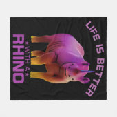 サイカラフルノの可愛い野生の方が生活が良い フリースブランケット (正面(横))