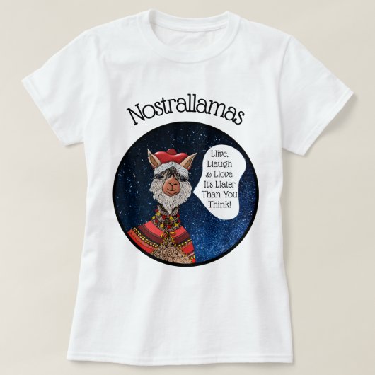 サイキックおもしろいラマプンジョーク感動的ことわざ Tシャツ (デザイン正面)