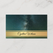 サイキックまたは透視能力銀河系金ゴールド名刺 予約カード (正面)