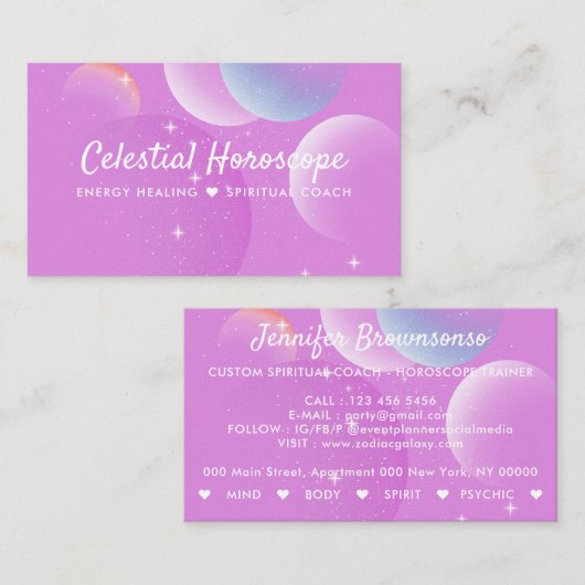 サイキックエネルギー修復銀河系スピリチュアルバルーン 名刺 (正面/裏面)
