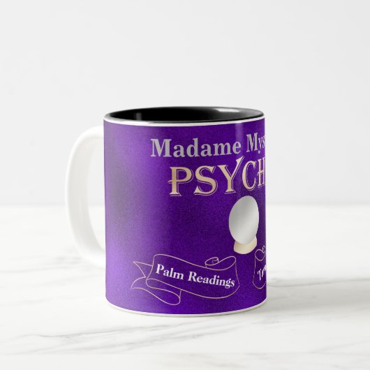 サイキッククリスタルボール金ゴールドとパープル ツートーンマグカップ (正面左)