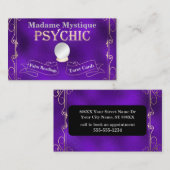 サイキッククリスタルボール金ゴールドとパープル 名刺 (正面/裏面)