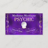 サイキッククリスタルボール金ゴールドとパープル 名刺 (正面)