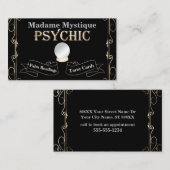 サイキッククリスタルボール金ゴールドとブラック 名刺 (正面/裏面)